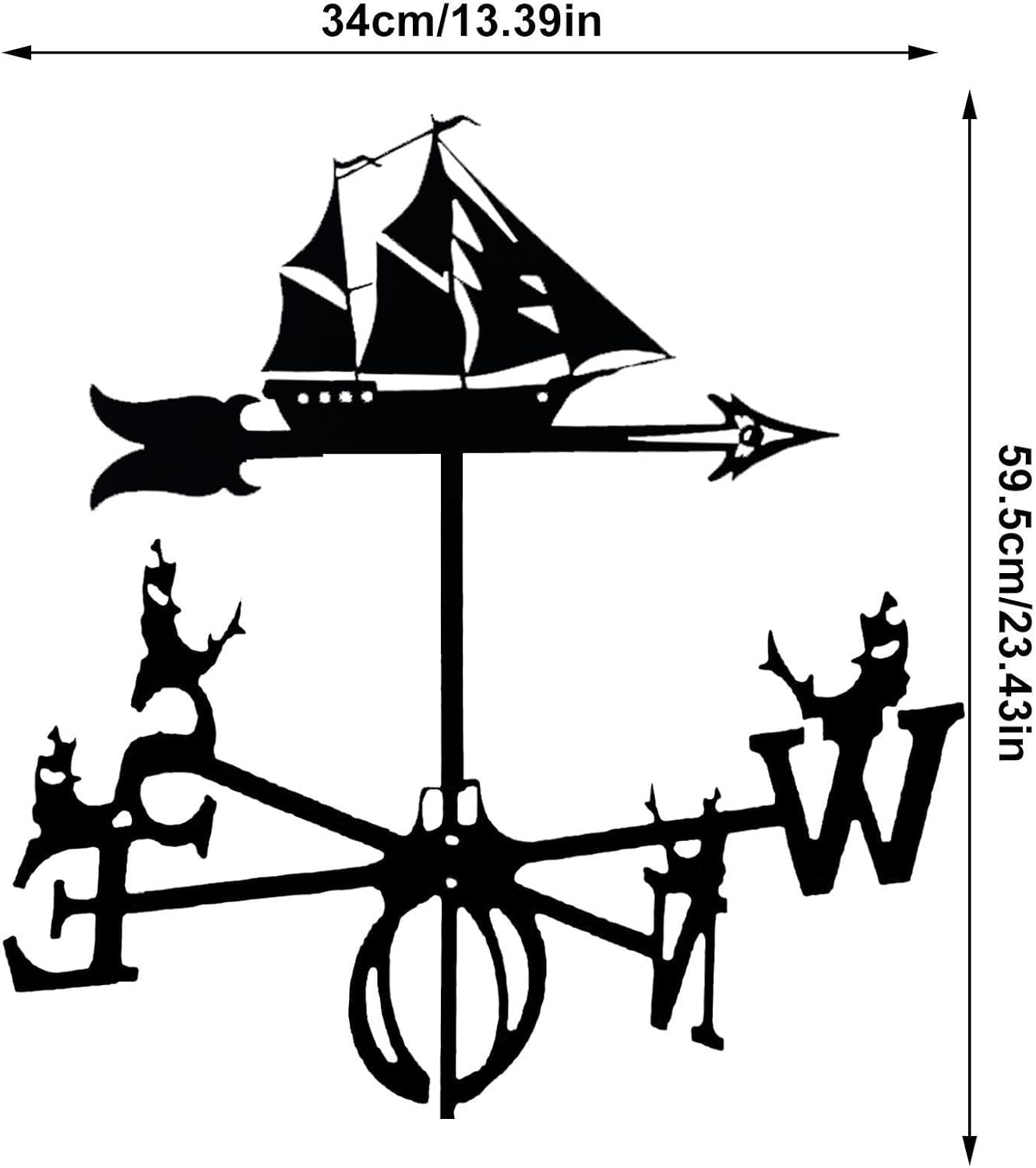 Weathervane for Roof, Retro Iron Weathervanes Ornament, Bee Fighter Decorative Wind Vane, Cool Weathercock Ornament for Outdoor Farm Yard image number 5