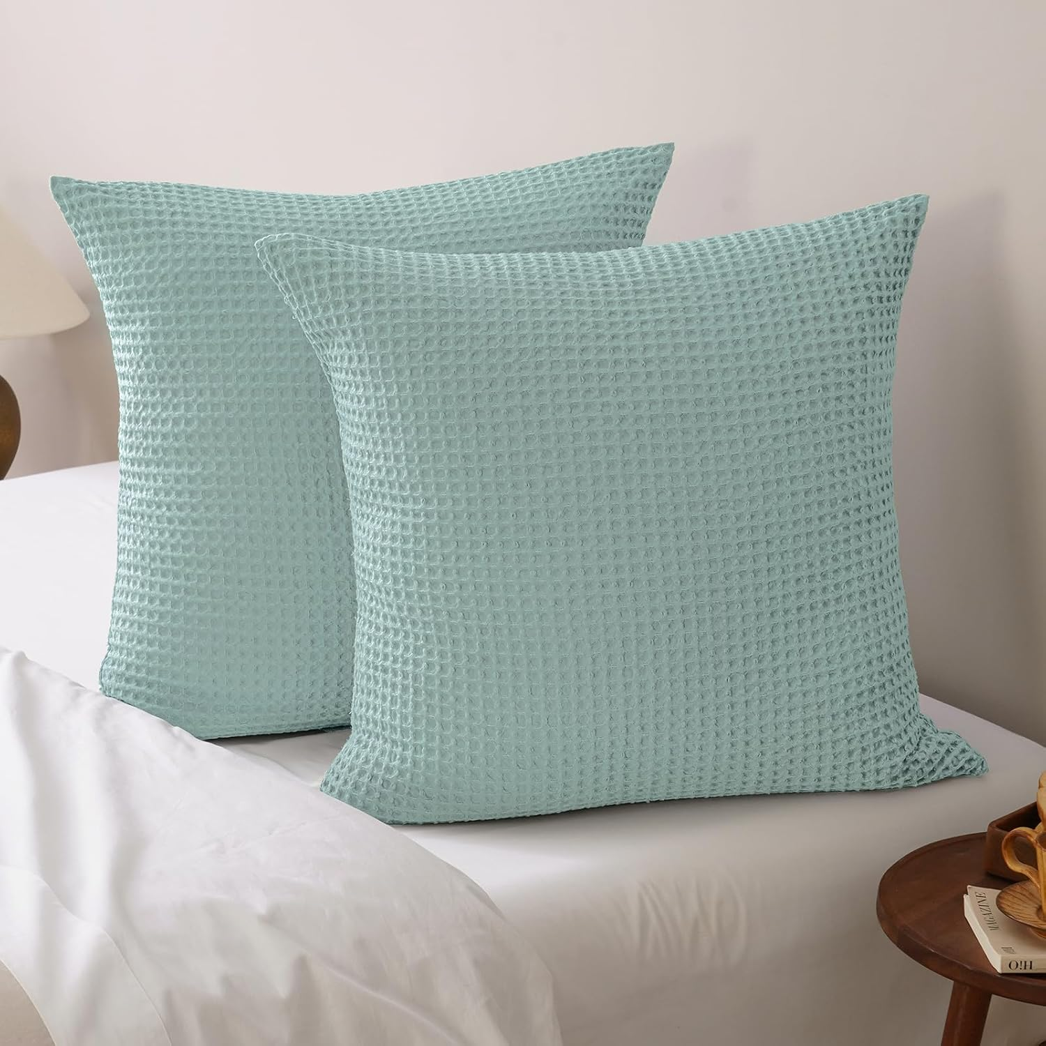 PHF Ultra Soft Waffle Weave Body Pillowcase 20" X 54", No Insert, Breathable & Skin-Friendly Body Pillow Sham with Zipper, Decorative Waffle Weave Body Pillow Cover, Linen