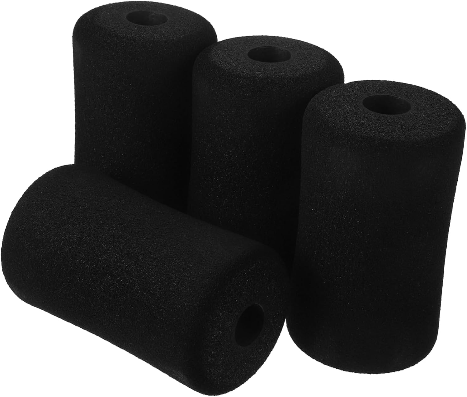 4Pcs Sponge Cover Foam Rollers Gym Exercise Equipment Pulleys Muscle Roller Foam Gym Training Sleeve Rolling Foam Portable Weights Foam Roller for Safety Gym Pad Black image number 5