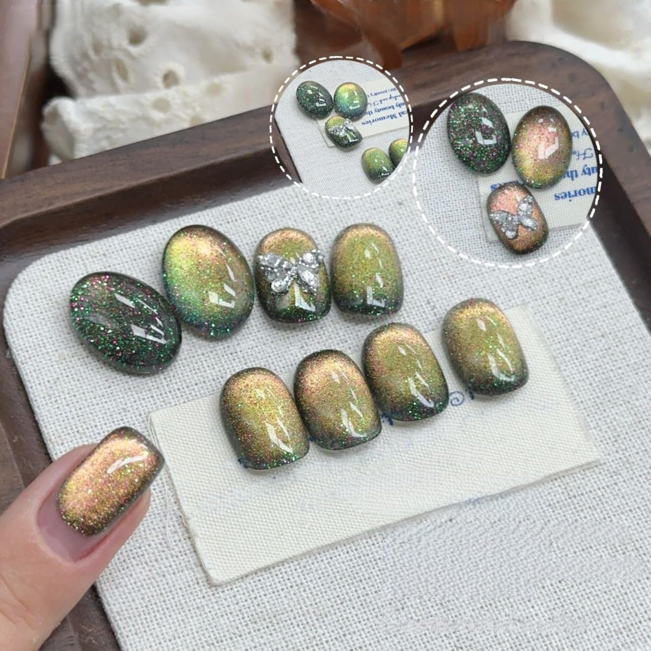 ADHERE Amber Stone Fairy Tale - 12Ml Cat Eye Gel Nail Polish 1Pc Gel Polish Soak off Holographic Magnetic Nail Polish for Nail Art Manicure Salon DIY at Home (Elixir)