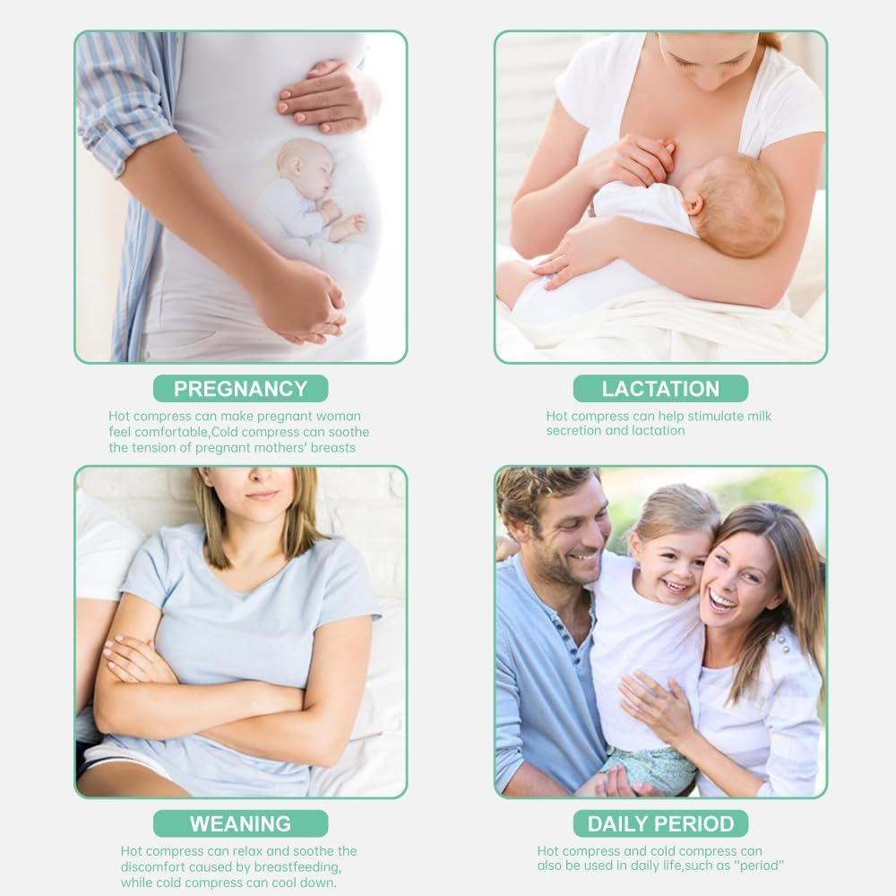 Breast Therapy Pads, Hot Cold Breastfeeding Gel Pads, Breastfeeding Essentials and Postpartum Recovery, Nursing Breast Pads Pain Relief for Mastitis, Engorgement,Boost Milk Let-Down & Production image number 6