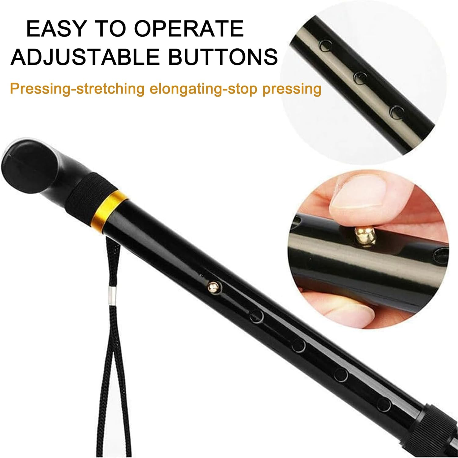 Foldable Walking Cane for Seniors, Walking Stick for Men & Women-Premium Collapsible Cane- Pocket Cane Lightweight Adjustable - Blue image number 2