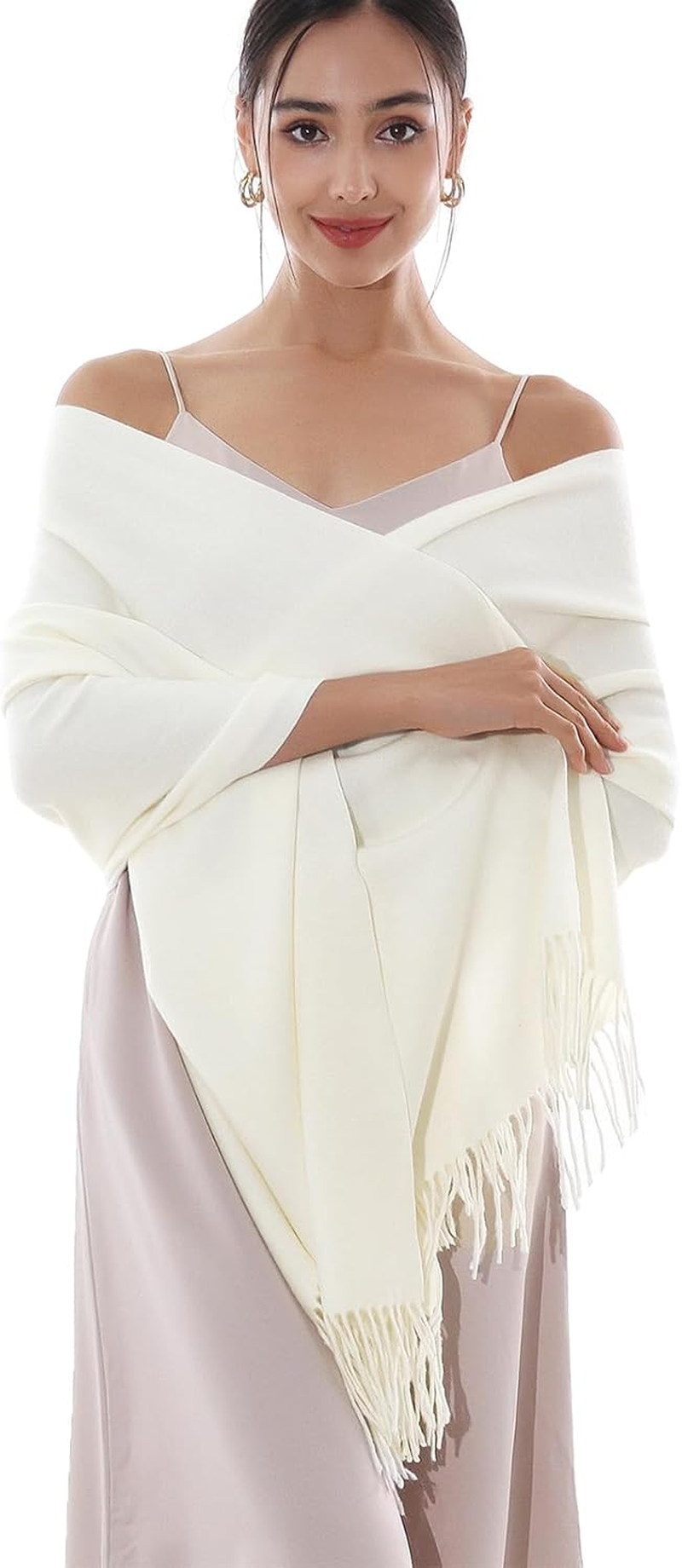 RIIQIICHY Womens Winter Scarfs Soft Warm Pashmina Shawls Long Large Wraps Scarfs for Evening Dresses image number 5