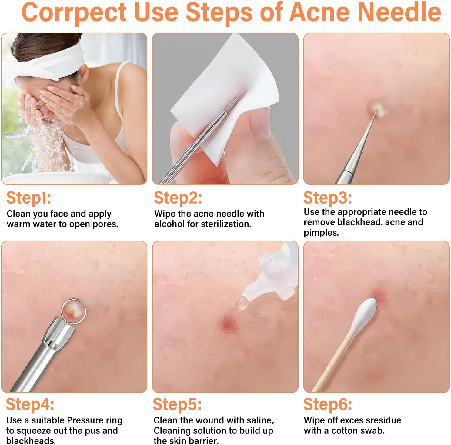 14 PCS Blackhead Remover Comedone Extractor Acne Removals Kits, Pimple Popping Kit, Professional Stainless Steel Pimple Popper Tool Kit, Blackhead Remover Tool on Face with Metal Case