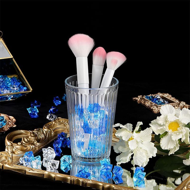 WADY Acrylic Crushed Ice Rocks - 200 PCS Fake Ice Cubes, Clear Plastic Crystals & Diamonds for Vase Fillers, Wedding Decor, Table Scatter, Home Decoration, Arts & Crafts (Blue and White) image number 1