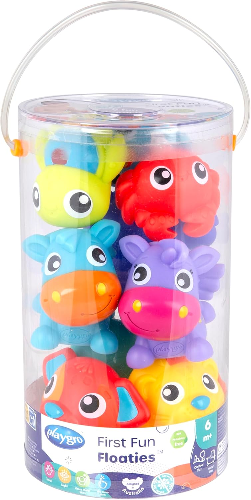 Playgro First Fun Floaties Pack, Fully Sealed &ndash; Engaging Baby Bath Toy for Development and Sensory Play, 6+ Months