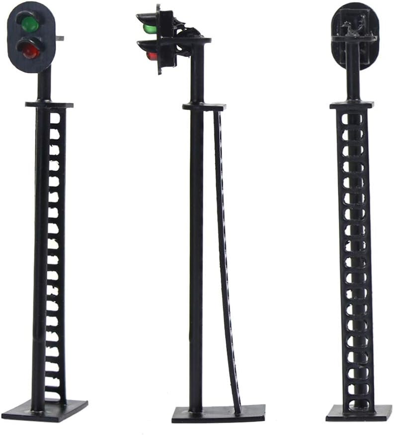 5Pcs Model Railway Block Signals Green/Red HO or OO Scale 8Cm 12V Led JTD01 image number 2