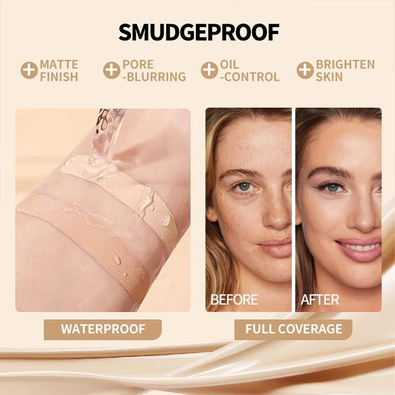 Cream Contour Makeup Palette，Color Correcting Face Contouring Concealer Kit, Concealer Palette with Brush for Makeup Covering up (15 COLOR) image number 2