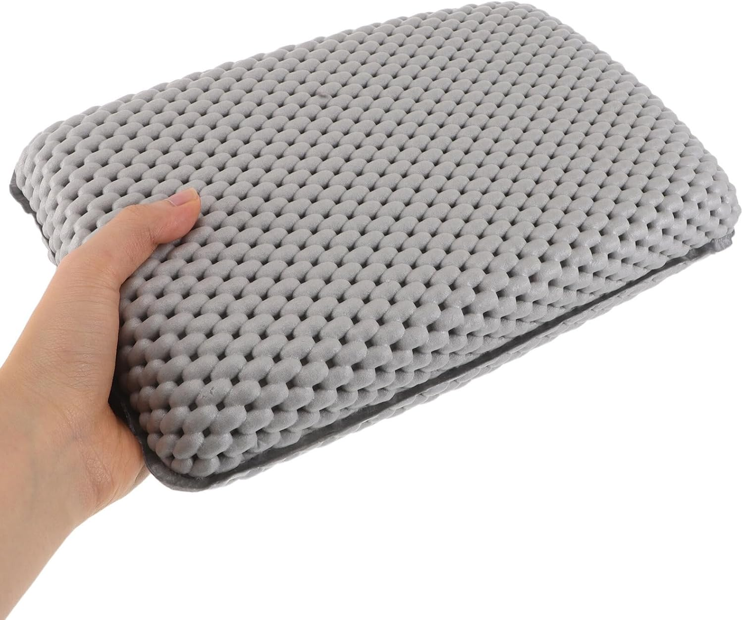 MALUGOGO 2Pcs Gray Soft Foam Bath Pillows with Large Suction Cups Non-Slip Bathtub Cushions for Neck and Head Support, Comfortable Spa Accessory for Home Relaxing Baths image number 3