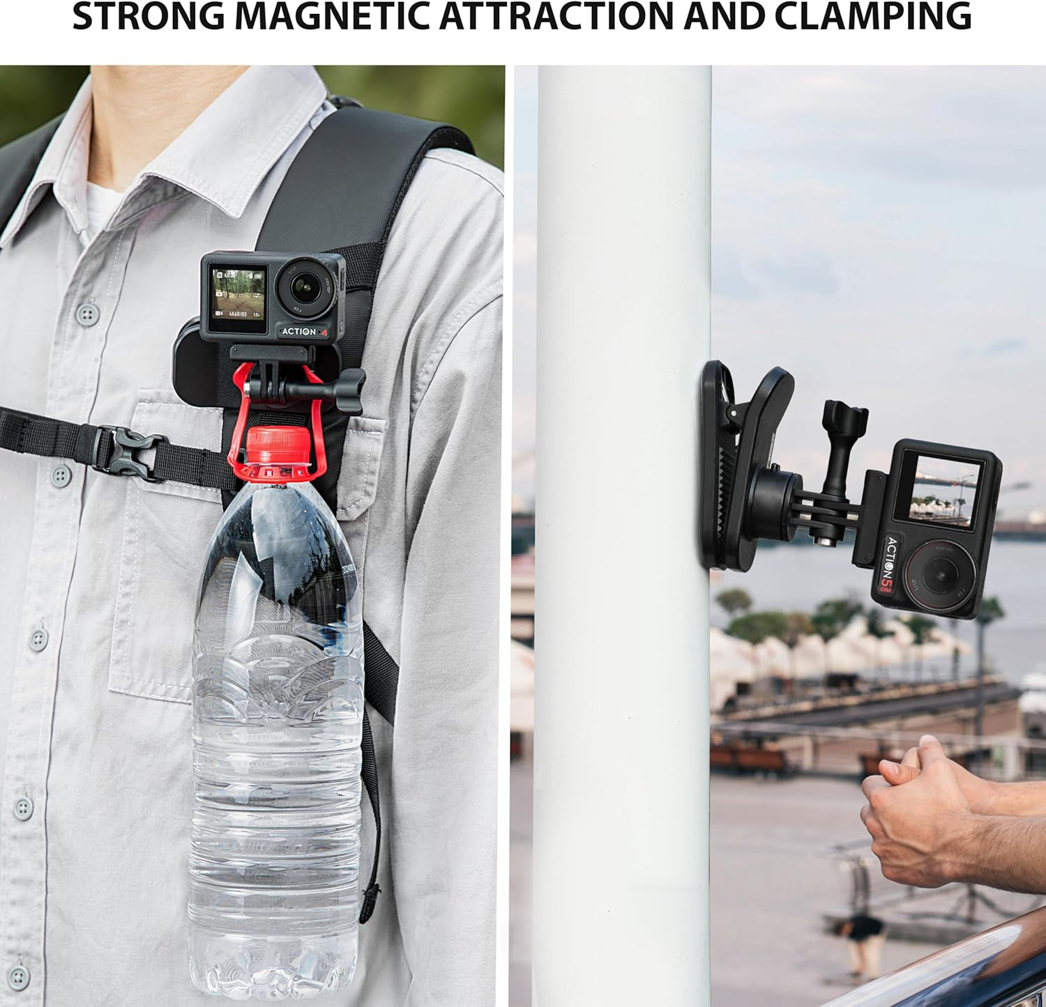 STARTRC OSMO Pocket 3 360&deg; Rotation Backpack Clip Mount Shoulder Strap Accessories for DJI Pocket 3/OSMO Pockt/Action Cameras, Black image number 4