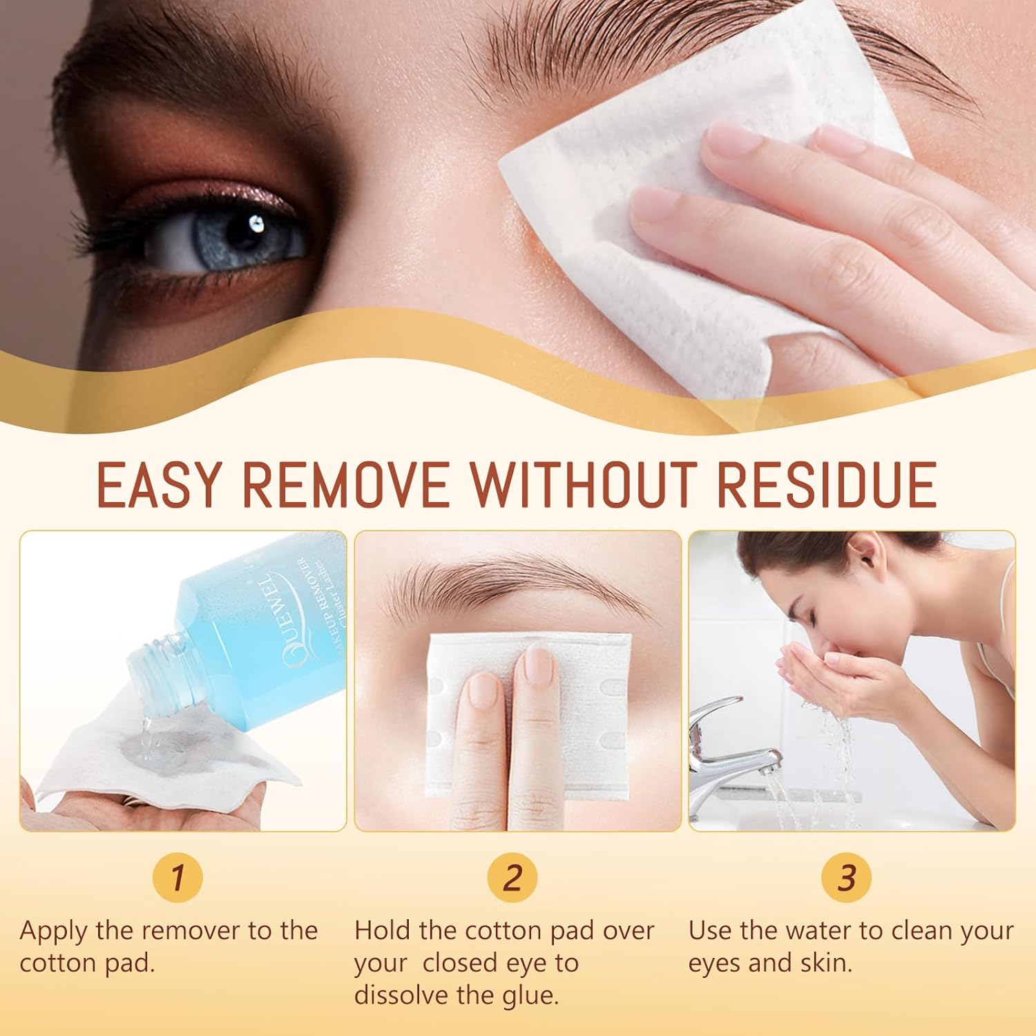 QUEWEL Lash-Bond-And-Seal Waterproof, 5Ml+5Ml Bond and Seal Eyelash Glue, Strong Hold&Long-Time Lasting Lash Cluster-Glue, Upgraded Brush Head Easier Use for DIY Lash Extensions at Home(Zs 5Ml+5Ml) image number 2