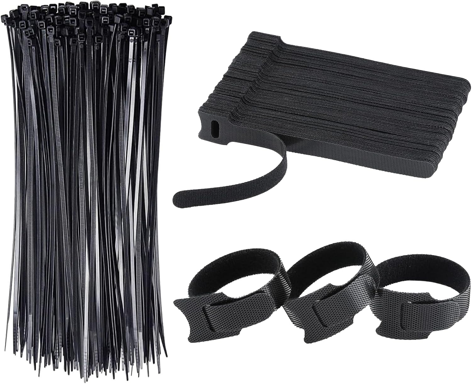 Cable Management & Reusable Nylon Cable Ties for Office, Home & Data Centers - 8-Inch Zip Ties & Velcro Cable Ties with Hook & Loop for Tidy Workspaces, Universal Fit - Weidllys image number 3