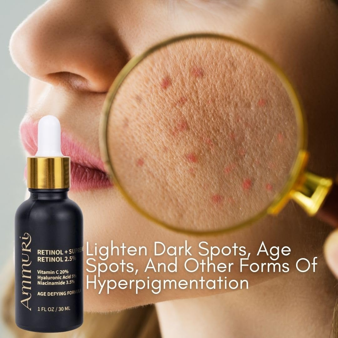 Retinol + Supreme Serum 2.5% Vitamin C 20% Hyaluronic Acid 5% Niacinamide 3.5% Anti-Aging Skin Repair, Supercharged Face Serum image number 5