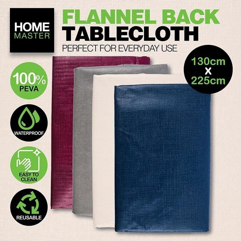 Table Cloth Home Master Flannel Waterproof Plain Colour 130 X 225Cm off White image number 2