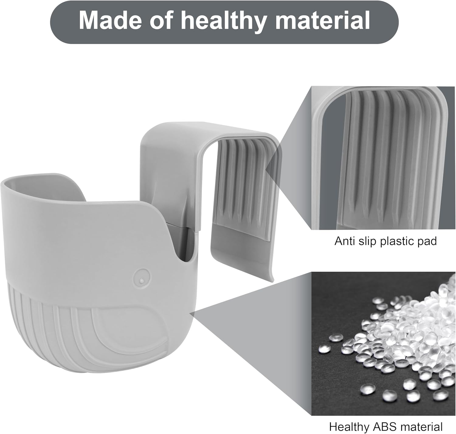 Universal Cup Holder for Car Seats, Baby Strollers, Wheelchairs, and More &ndash; Grey (1) image number 3