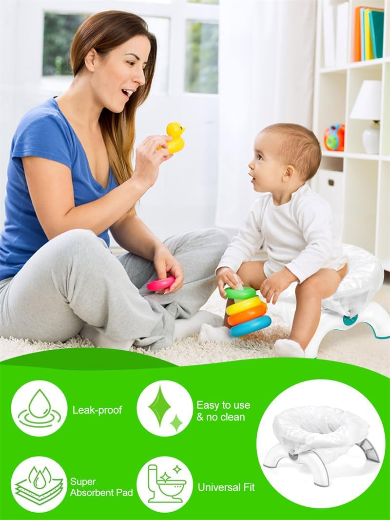 80 Disposable Potty Bags, Potty Liners Compatible with OXO Tot 2-In-1 Go Potty, Potty Refill Bags for Toddler Toilet, Universal Potty Training Bags Fit Most Potty Chairs, Seats, Portable Travel Toilet image number 3