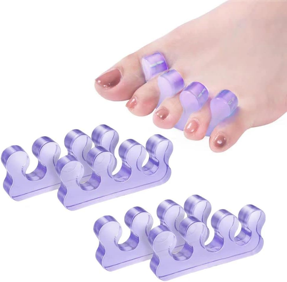 Zaxsota Toe Separators for Bunion Relief & Nail Polish Application - Orthopedic Gel Toenail Dividers, Pedicure Toe Spacers for Toenail Separation & Polishing