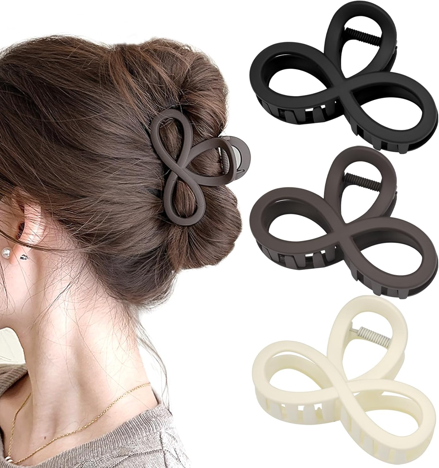 Pack of 3 Hair Clips Medium Eight Figure Hair Clip Medium Eight Figure Hair Clips Women Hair Clips Women'S Thin Hair Hair Clip Fine Hair for Women Girls