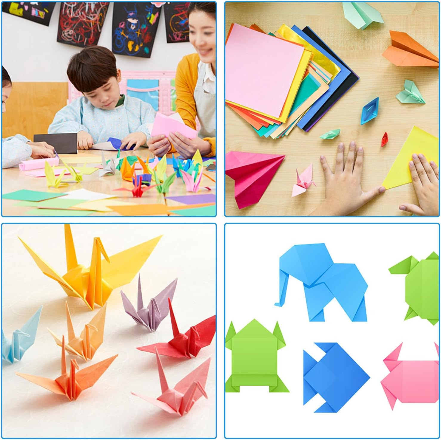 6 Inch Origami Paper,200 Sheets Craft Colored Paper - 10 Vivid Colors,Double Sided Colored Square Paper,Origami Kit Gifts image number 1