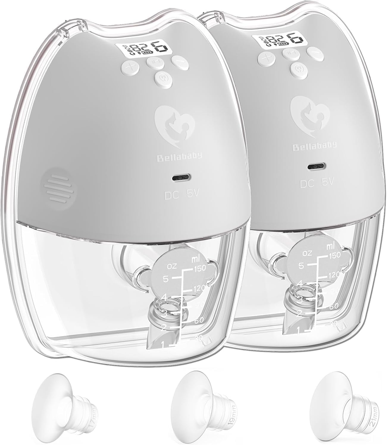 Bellababy Hands-Free Breast Pumps Wearable Newly Upgraded, Electric Double Breast Pumps 4 Modes & 9 Levels Suction, Wireless Portable Breast Pumps, 2 Packs. (24Mm Flanges, 21/19/17Mm Inserts) image number 1