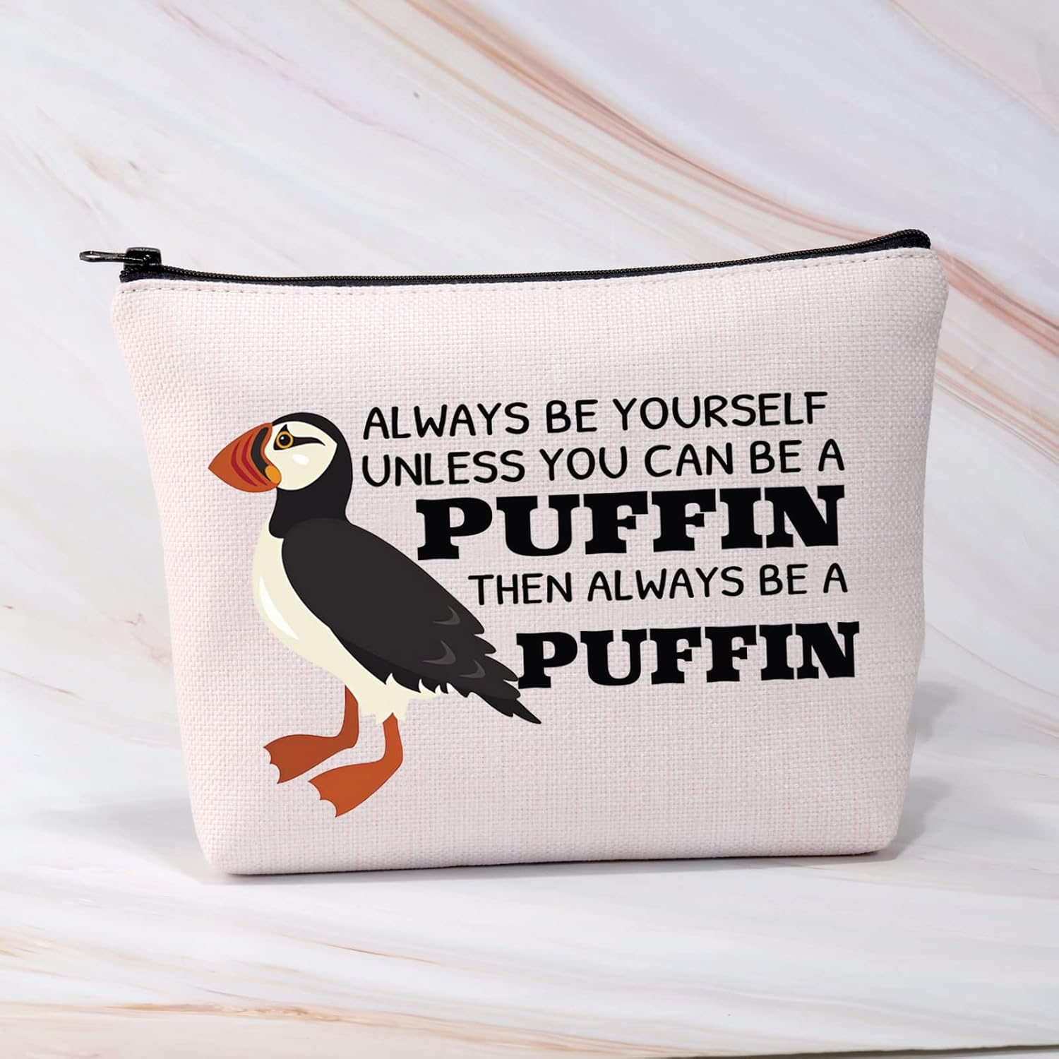 BDPWSS Puffins Gifts Puffin Bird Lover Gift Always Be Yourself Unless You Can Be a Puffin Then Always Be a Puffin Makeup Bag, Can Be Puffin, Waterproof image number 1