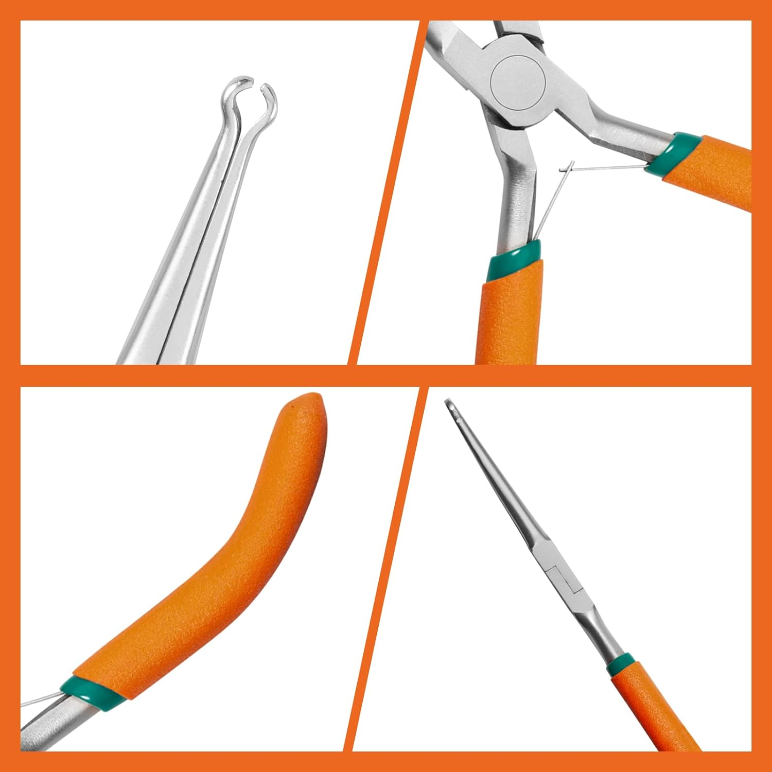 LEONTOOL 6-Inch Hose Grip Plier Small Offset Spark Plug Boot Removal Pliers 1/5 Inch Diameter Long Reach Nose Ring Pliers for Spark Plug Boots and Removing Small Hoses image number 3