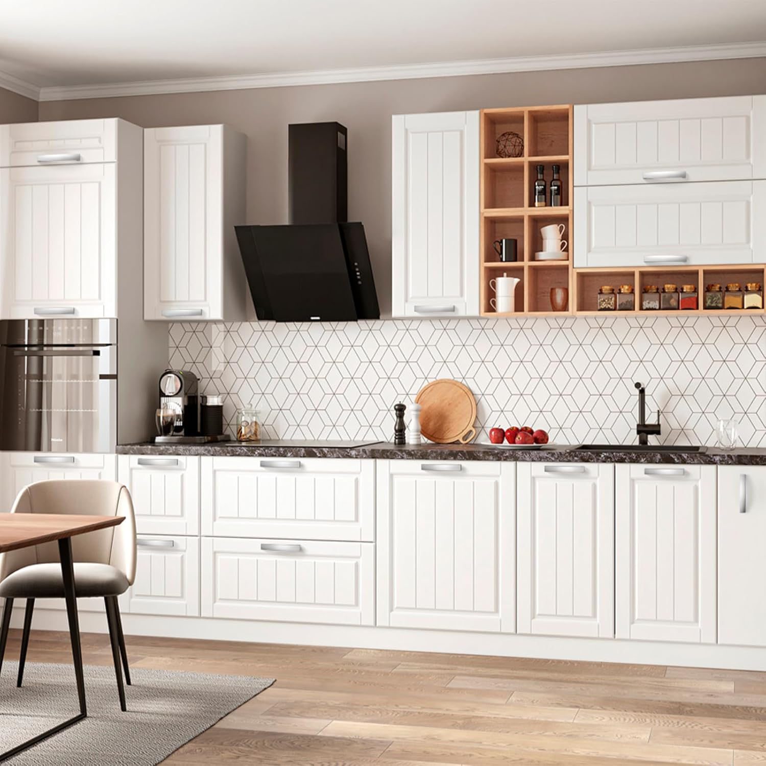 ELEBUILD Pack of 12 Handles 160Mm Chrome Cupboard Handles Elegant Kitchen Handles image number 5