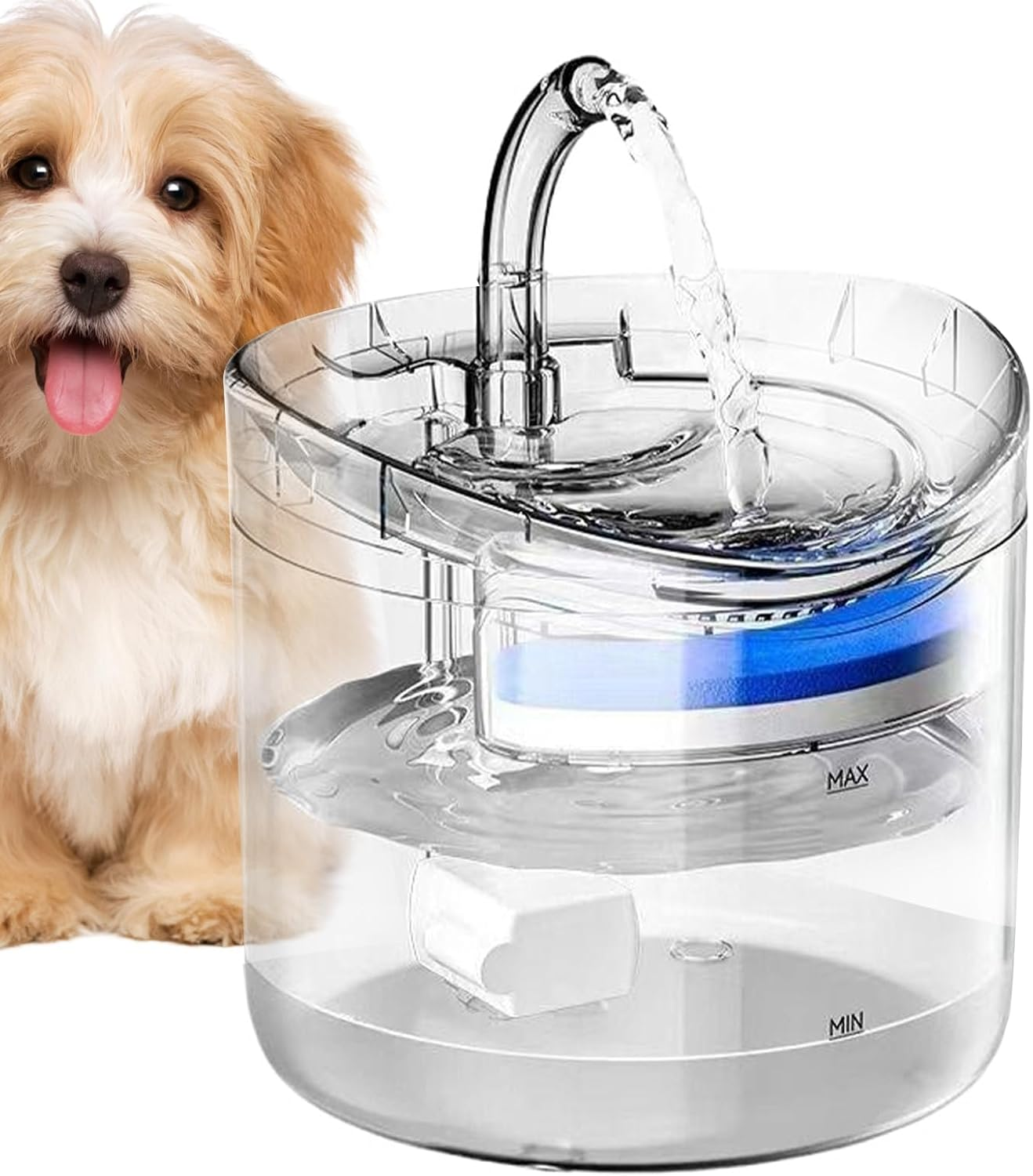 Cat Drinking Water Fountain | Silent Dog Water Dispenser,Automatic Smart 2L Clear Dispenser for Kitten Puppy Indoor Home Hydration image number 3