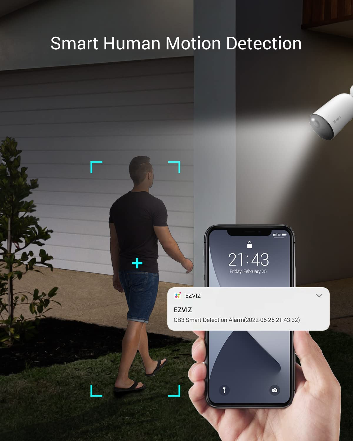 EZVIZ Wireless Security Camera with Solar Panel, 1080P Outdoor Spotlight Battery/Solar Powered Wifi Camera, Color Night Vision, 2-Way Talk, Human Detection, IP66, 256G Sd/Cloud Storage, Alexa, CB3 Kit image number 3