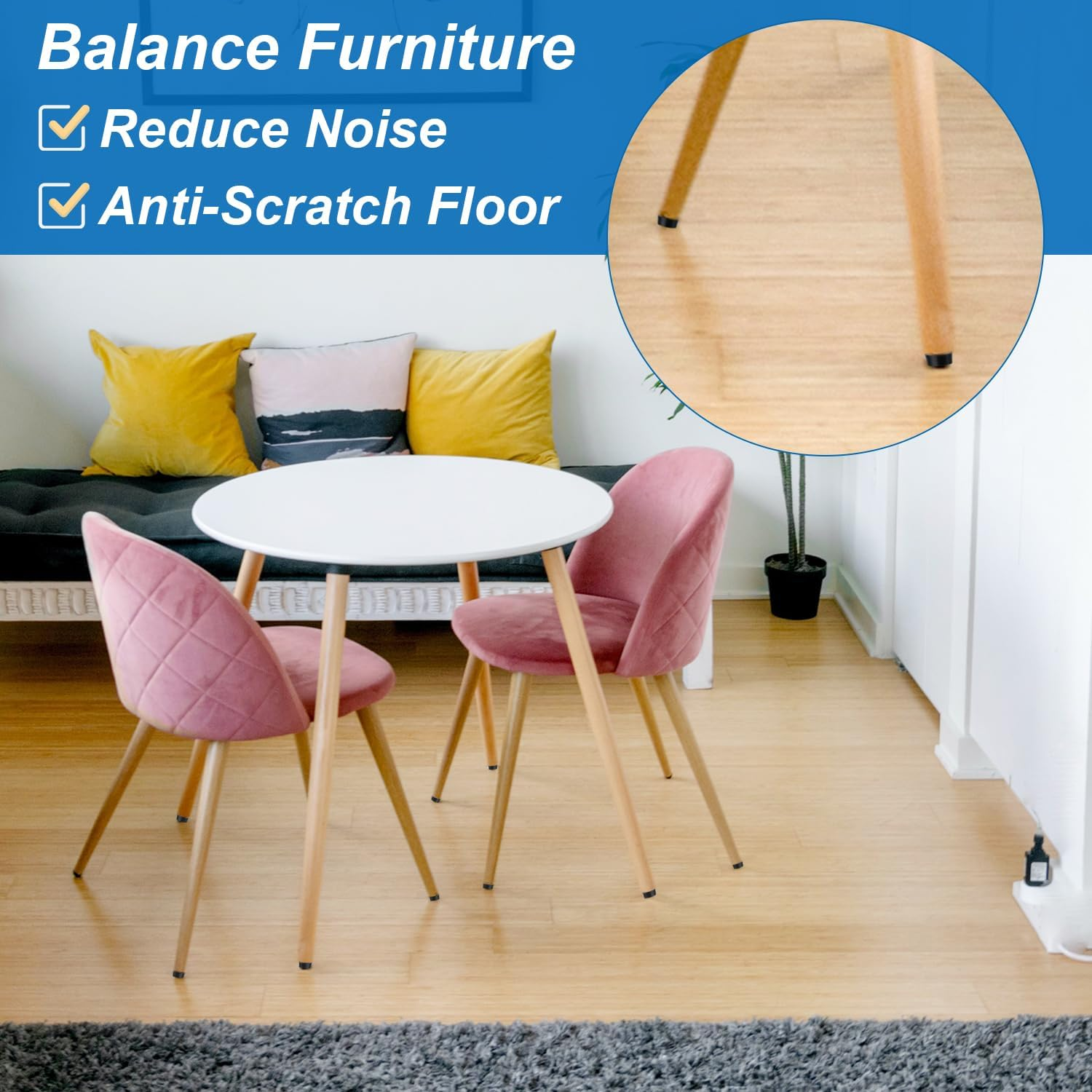 20Pcs 1/4" Thread Furniture Leg Leveler, Adjustable Table Leveling Feet Screw-In Anti-Slip Chair Leg Extender for Cabinet Desk Dresser Stool Noise Reduction image number 1