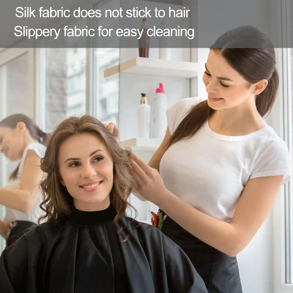 Haircut Hairdressing Capes, Barber Cape, Hairdressing Salon Capes, Hairdressing Cape Set, Adjustable Buckle Design for Haircut, Hairdressing, Shops and Beauty Salons, Family, Black, One Size image number 1