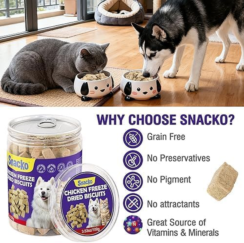 Freeze Dried Cat Dog Treats Chicken Liver 100G Dry Cubes Helathy Puppy Pet Training Reward Snack image number 6