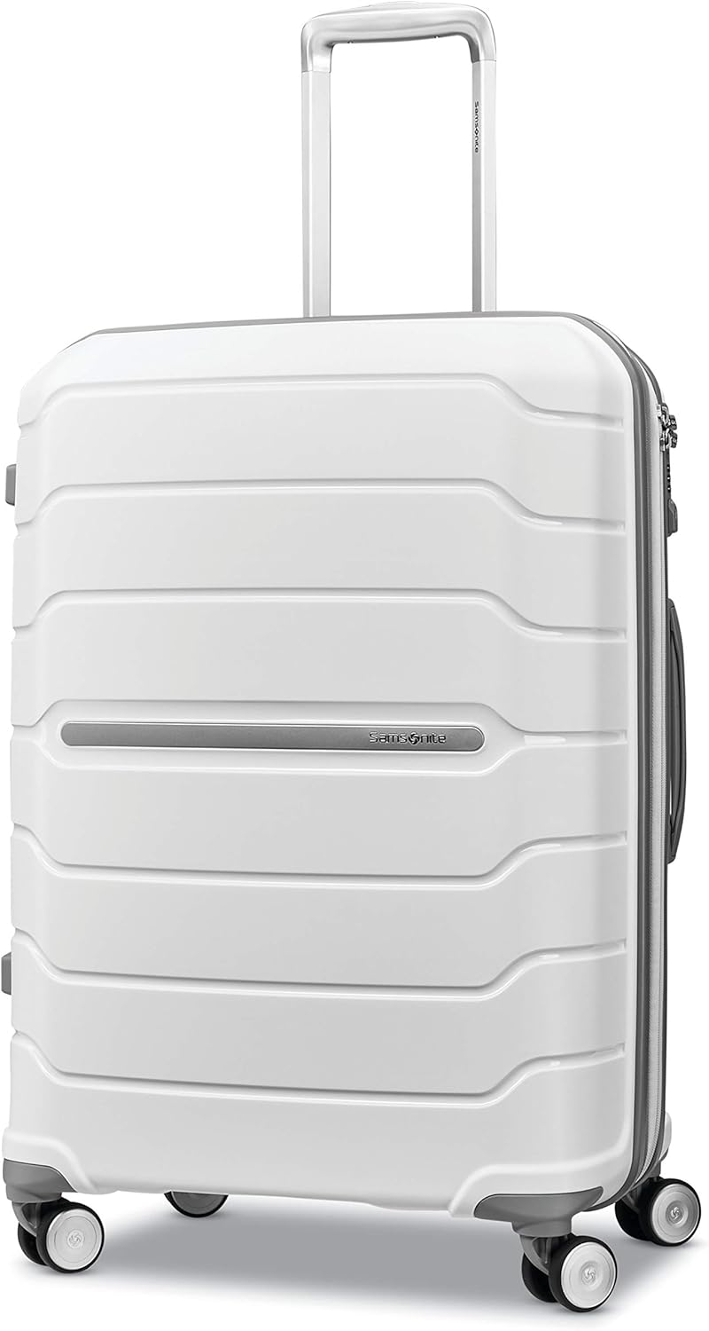 Samsonite Unisex-Adult Freeform Hardside Expandable with Double Spinner Wheels, White, Checked-Medium 24-Inch, Freeform Hardside Expandable with Double Spinner Wheels image number 6