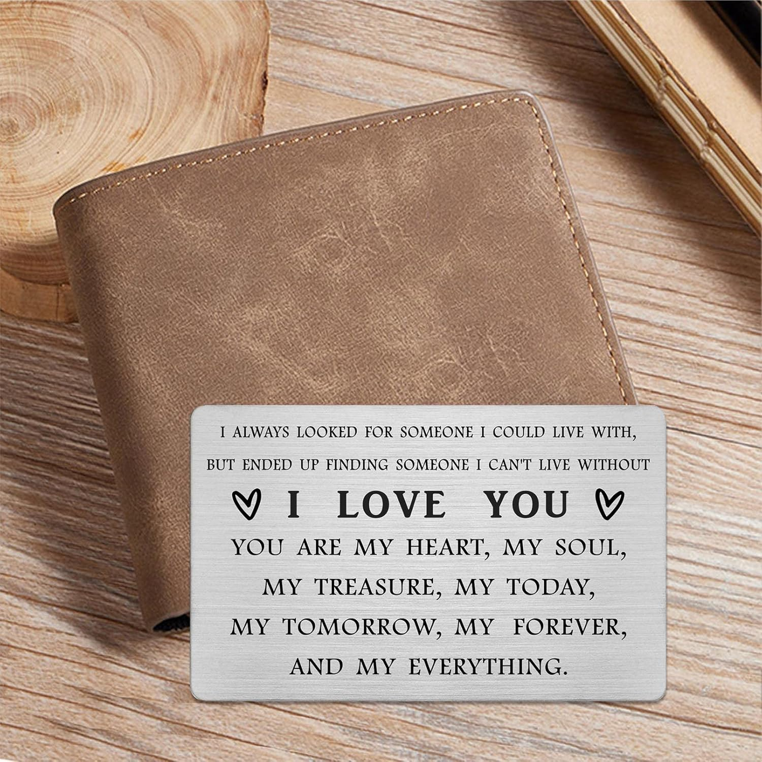 I Love You Wallet Card for Men, Soulmate Gifts Card for Him, Unique Birthday Gifts Card for Men image number 1