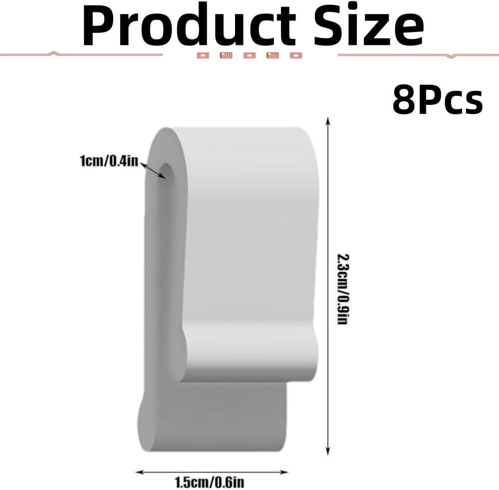 Jindizi 8Pcs Cookware Guard Clips - Flexible Oven Lid Protectors, anti Scratch Bumper Clips Pot, Non-Slip Lid Guards Cookware Protection for Stacking, Storage, 2.3X1.5X1Cm image number 4