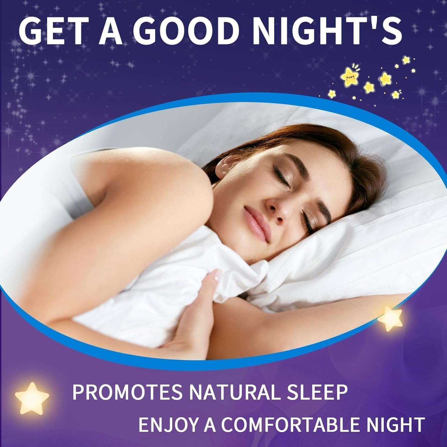 Sleep Gummies Supplements for Adult Calm with GABA,L Theanine for Brain,Sleep Support and Mood Stabilizer, Melatonin-Free,Blueberry Flavor 60 Gummies image number 1