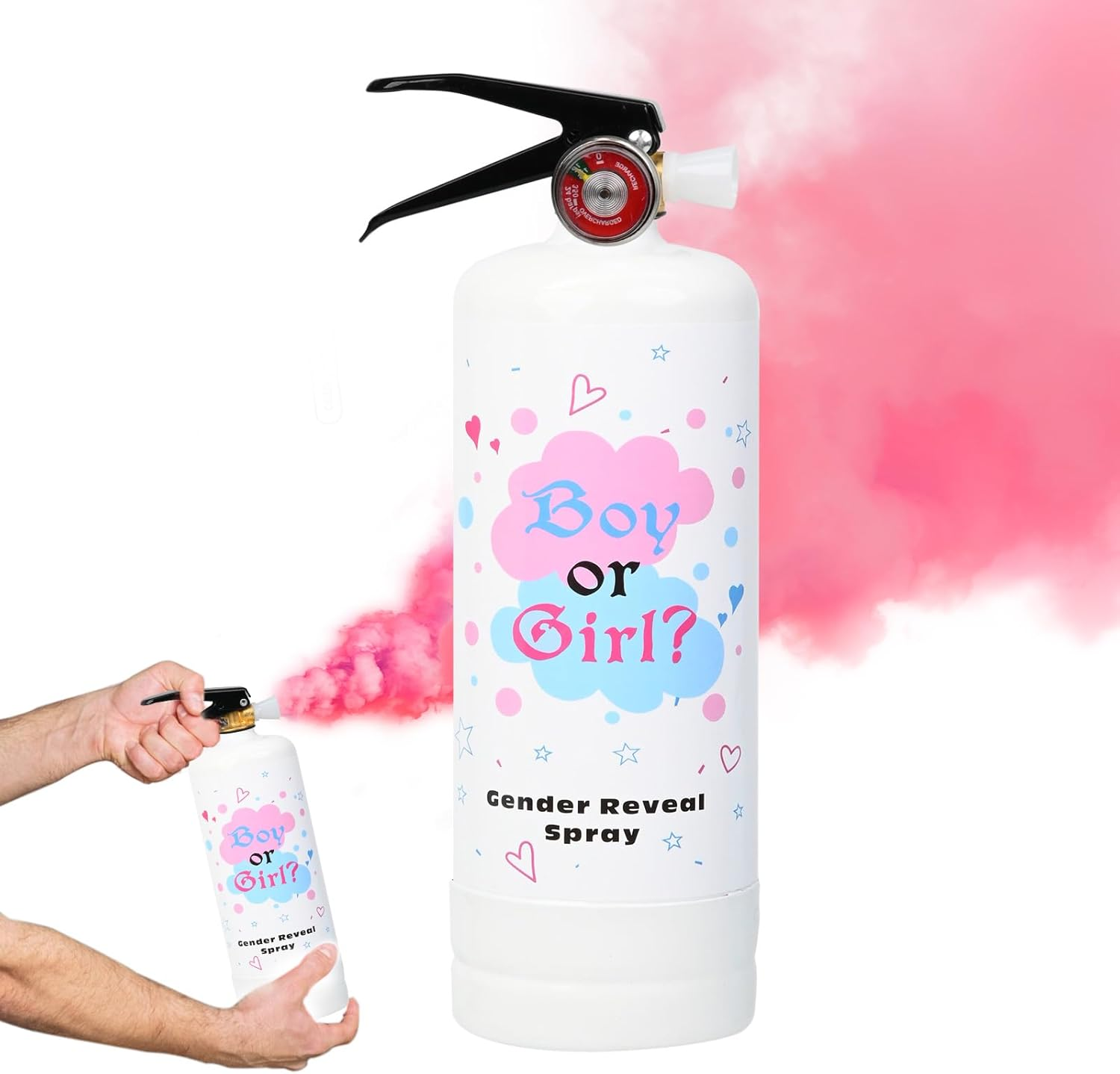 1Kg Large Gender Reveal Fire Extinguisher Cornstarch Spray；Baby Boy or Girl Reveal Party Ideas；Eco-Friendly 100% Biodegragable for Gender Reveal Party Supplies (Blue)