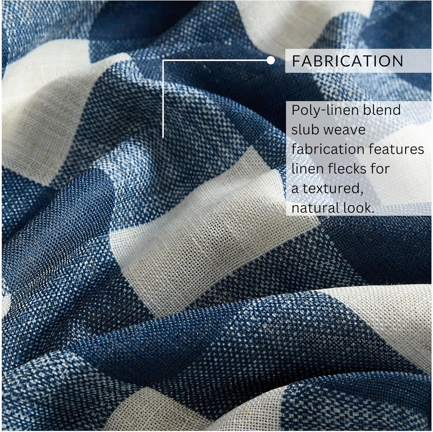 Elrene Home Fashions Grainger, 80% Polyester; 20% Linen, Indigo, 52" X 84" (1 Panel) image number 6