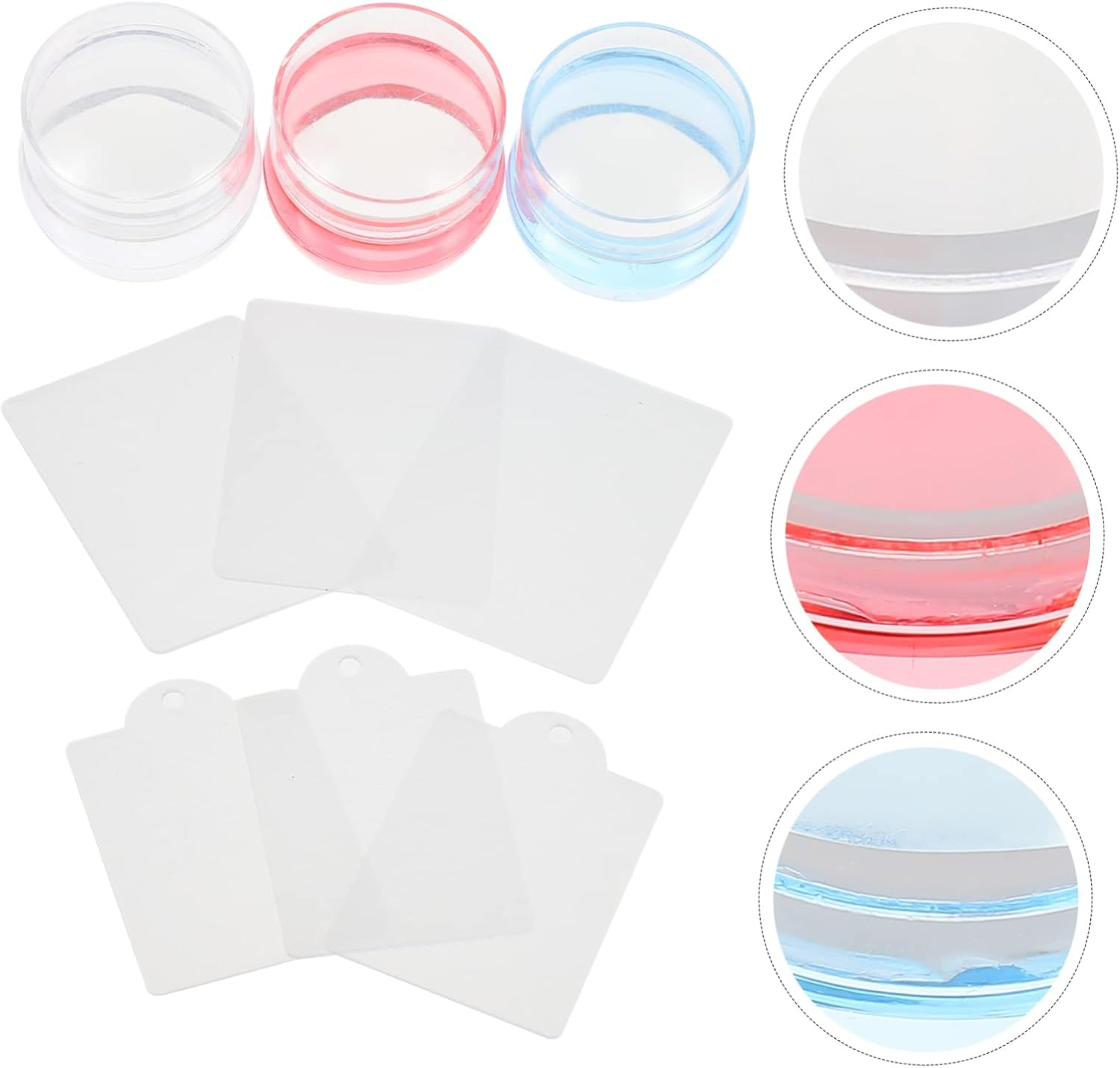 TOVINANNA 3Sets Nail Art Stamping Plates French Manicure Templates Nail Stencils Tools DIY Manicure Kit image number 2