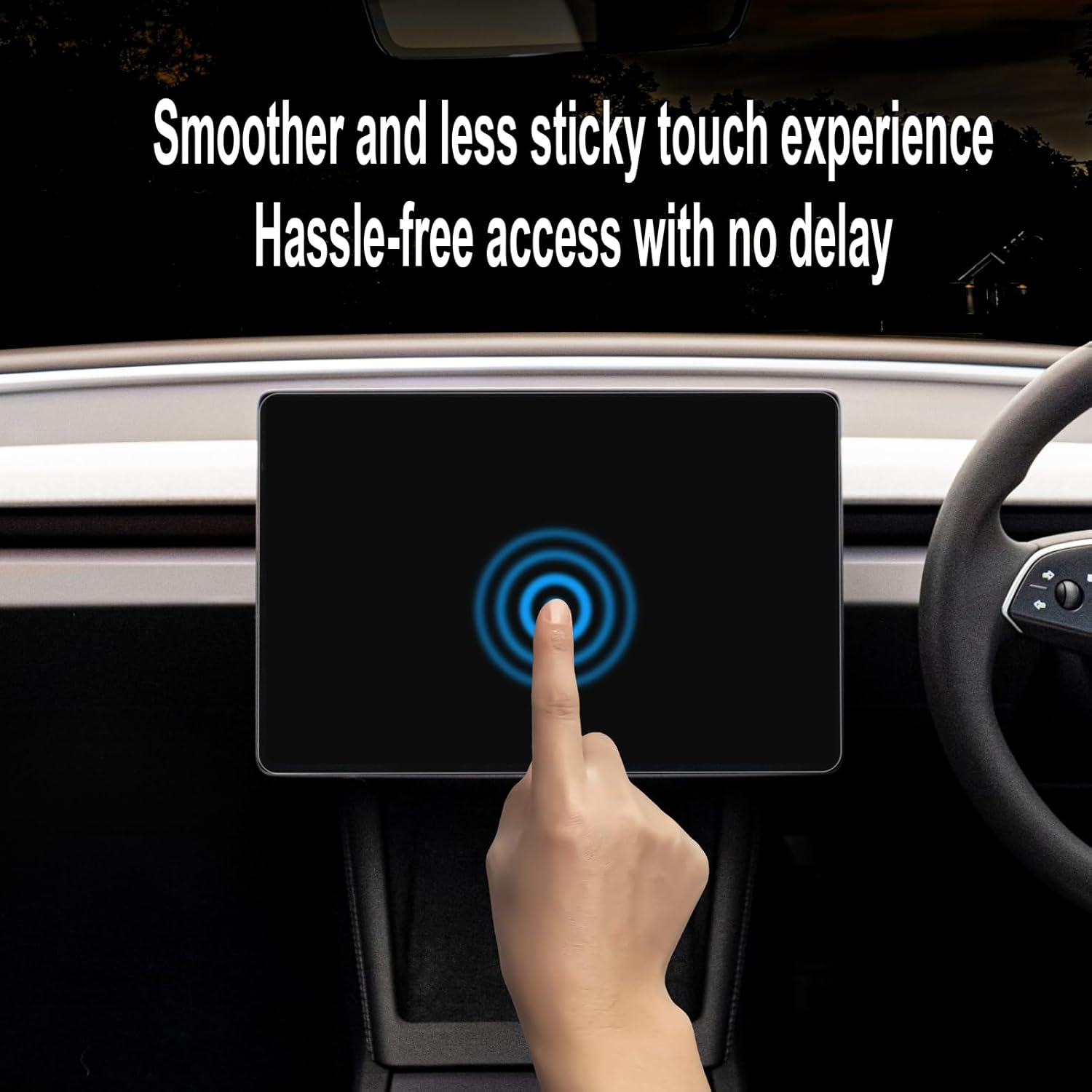 Screen Protector for Tesla Model Y 2021-2024 Model 3 2021-2023 with Precise Alignment Film Tools, Anti-Scratch High-Hardness Ultra Clear Tempered Glass Protection Seamlessly Integrates with the Tesla 15" Centre Touchscreen