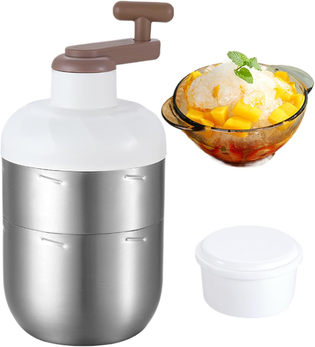 Ice Shaver | Manual Hand Crank Crusher - Stainless Steel Snow Cone Maker | for Home Kitchen Outdoor Picnics Cocktails Snowcones