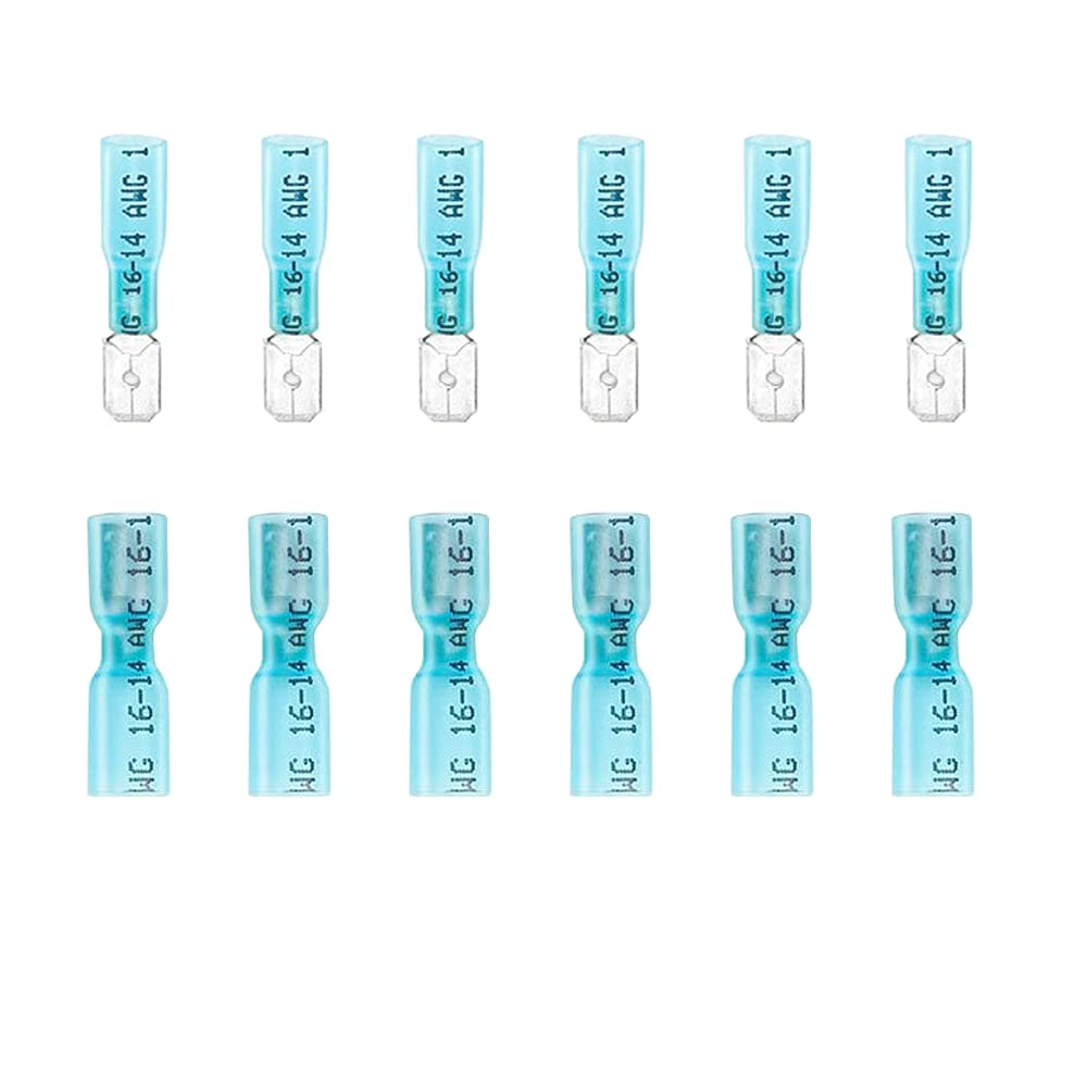 100PCS Heat Shrink Spade Connectors Female and Male Spade Wire Connectors Fully Insulated Quick Disconnect Crimp Terminals 22-16 AWG Red/Ursh