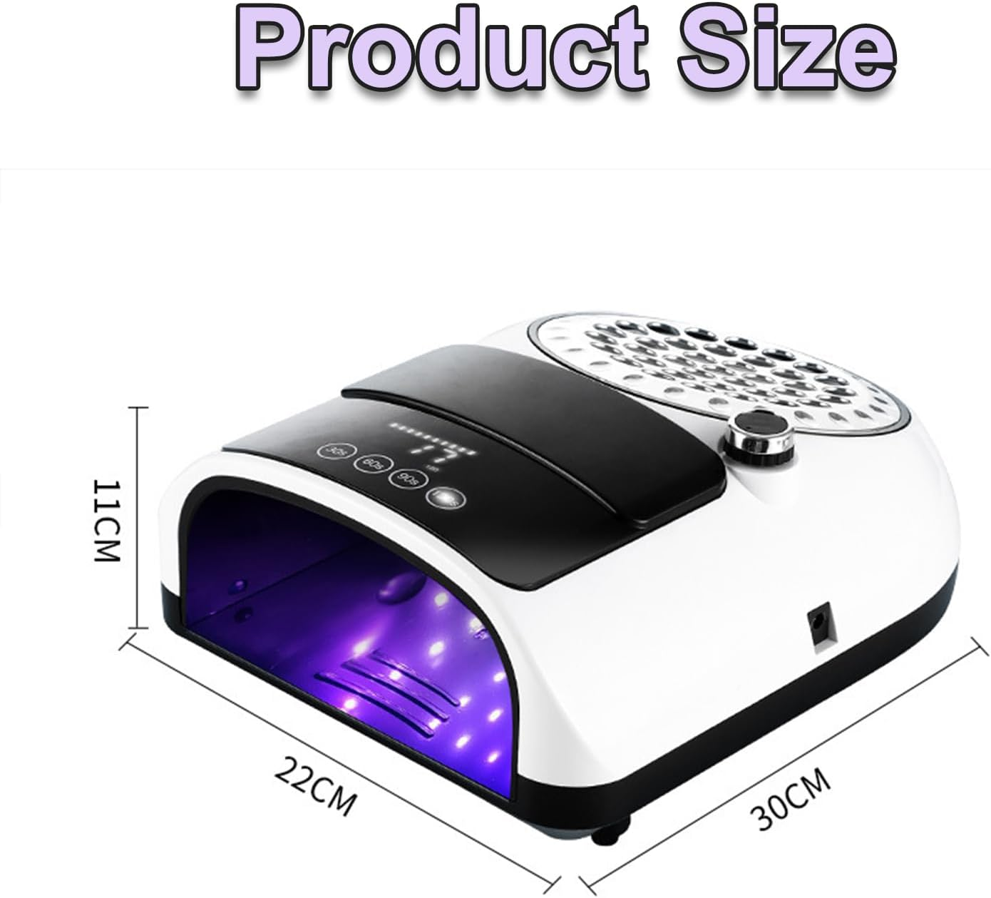 Bouzaak 2-In-1 UV LED Nail Lamp with Dust Collector, 126W Nail Dryer Manicure Tool for Salon Home Use image number 1