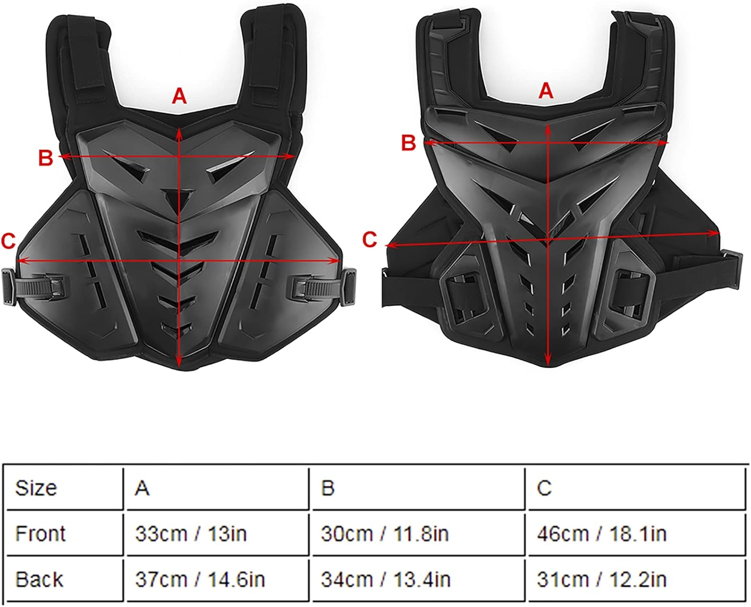 Motorcycle Body Armor Vest Dirt Bike Gear, Chest Protector Motocross Gear Motorcycle Chest Back Protector for Men Mountain Bike Protective Gear MTB Racing Off-Road