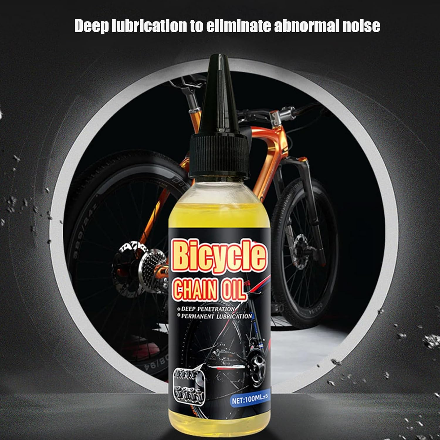 Chain Lubricant, Chain Oil, Front and Rear Shock Proof, Rust Proof, and Dust Proof Oil for Bicycles, Yellow, 100Ml image number 6