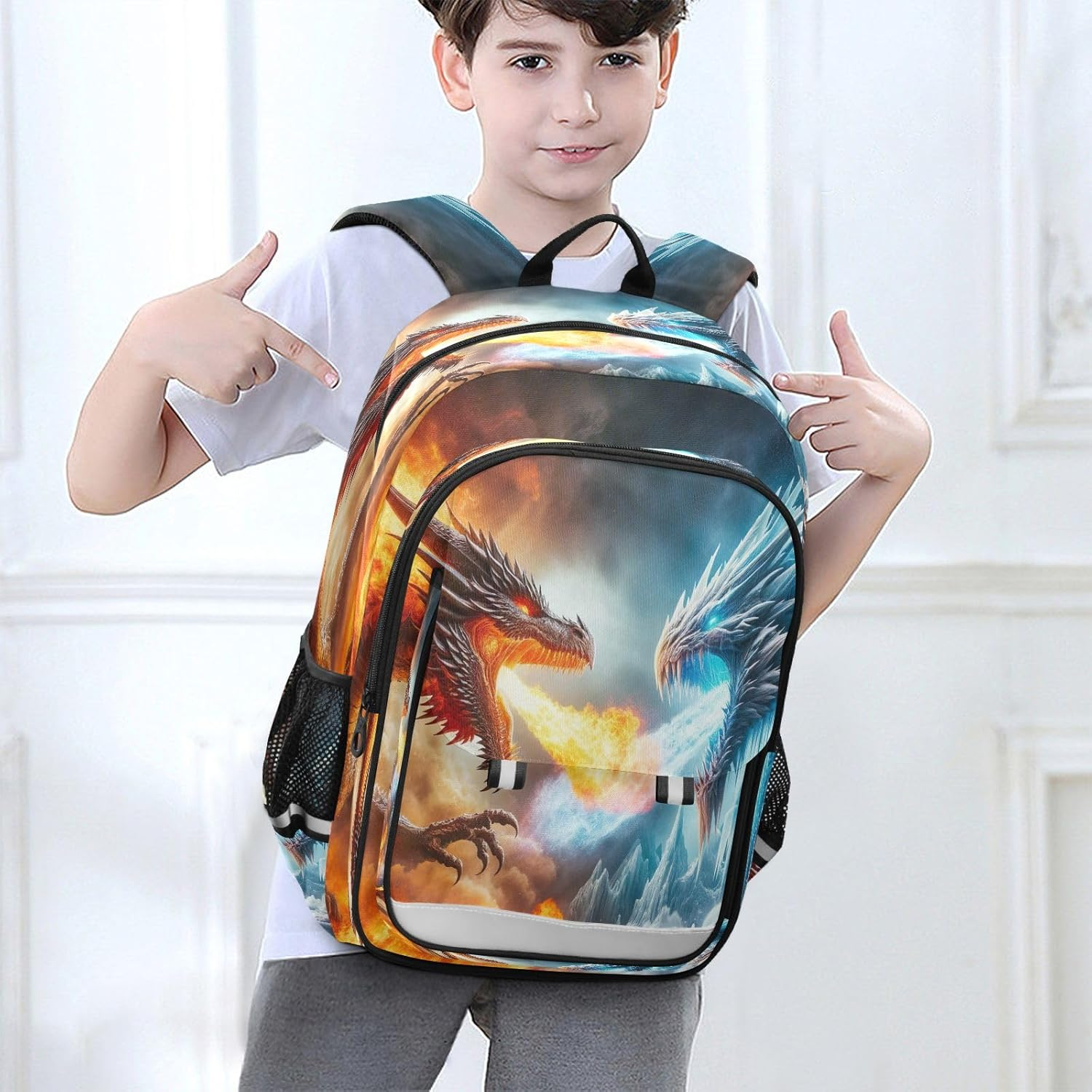 RPLIFE Pineapple Man Bookbag Kids, Boys Elementary School Backpack, Kids Large Backpack