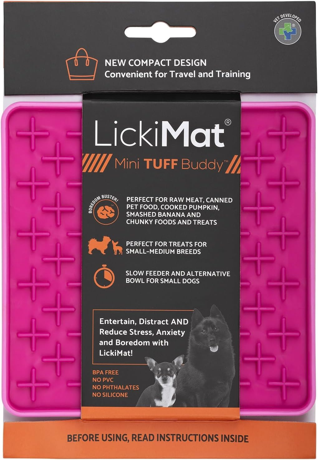 Lickimat TUFF Mini Modern Feeding Family - Durable Pet Slow Feeder for Dogs - Interactive Boredom Buster - Promotes Healthy Eating and Anxiety Relief - Ideal for Enriching Pet Mealtime
