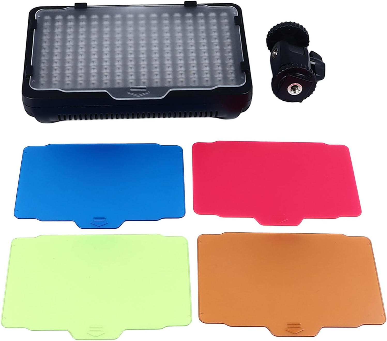 Dimmable LED Video Light 11W 5600K Flat Panel Photography Lighting with Color Cards Fill Light for Live Streaming Video Recording image number 3