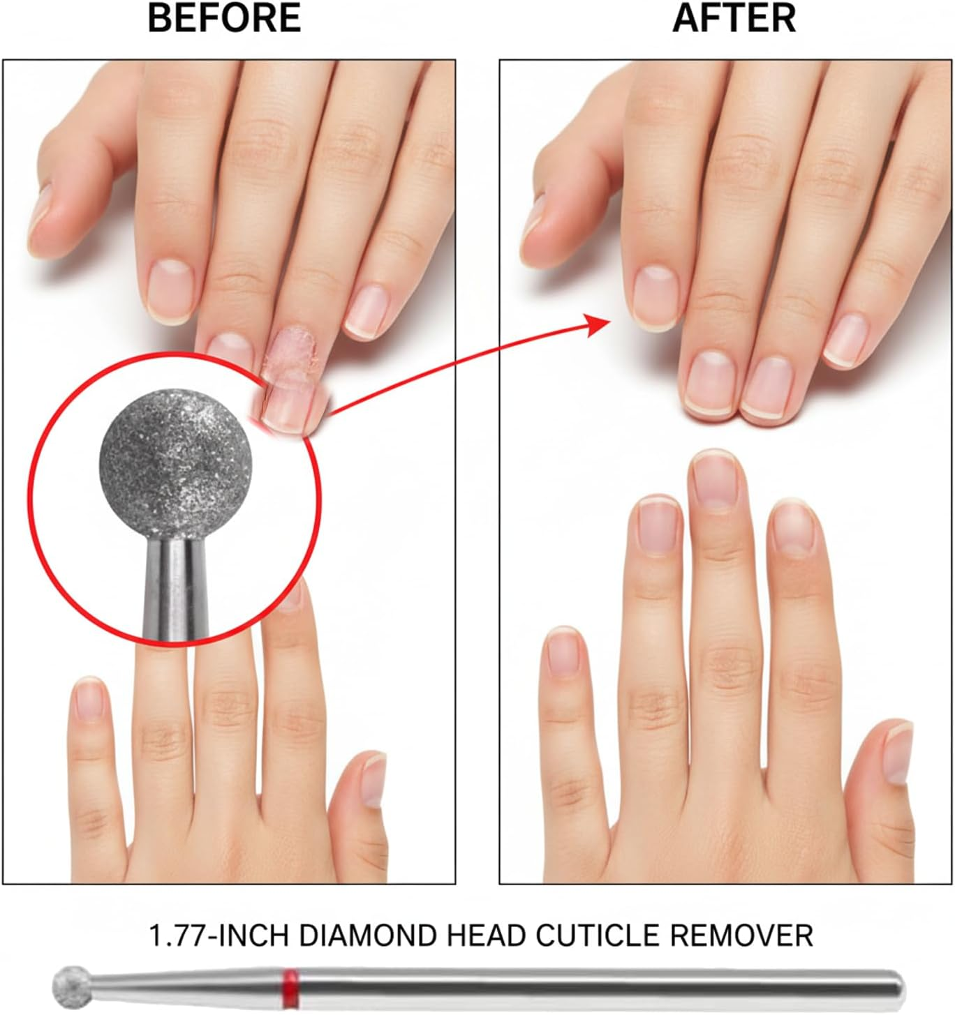 6Pcs Ball & Cuticle Nail Drill Bits Set for Manicure Pedicure, Electric Nail File Machine Accessories with 2.3-5.0Mm Heads, Professional Grooming Kit for Salon Home Use - CRFY image number 5