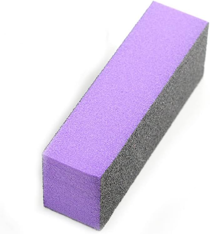 2 Pcs Nail Sanding Buffing Block, 4 Sided Way Nail File Block, Professional Manicure Tool for Grinding and Polishing Nails (Purple) image number 3